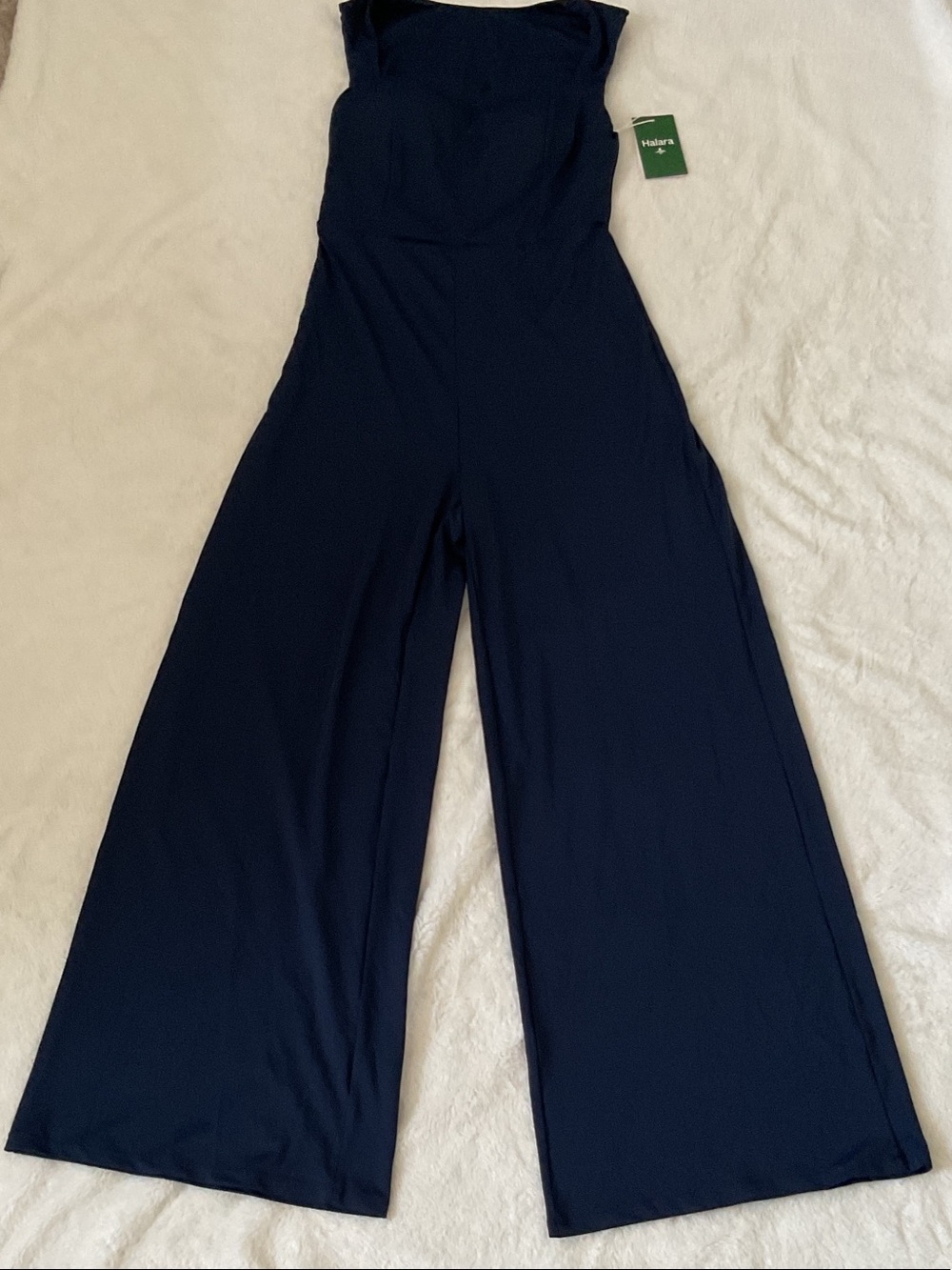 Halara navy blue Wide-Leg Jumpsuit size small  NWT